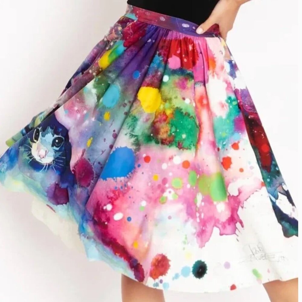 Blackmilk Clothing Lora Zombie Meow Pocket Skater Skirt